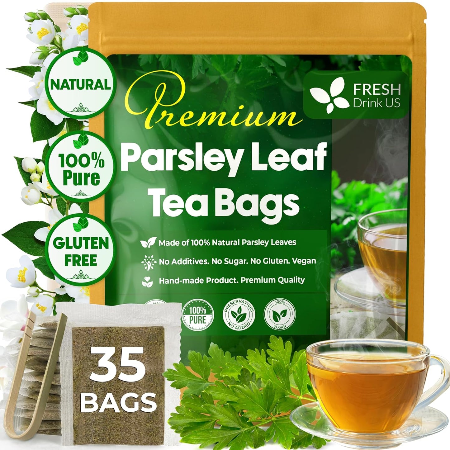 Premium Parsley Leaf Tea Bags - 100% Natural & Pure