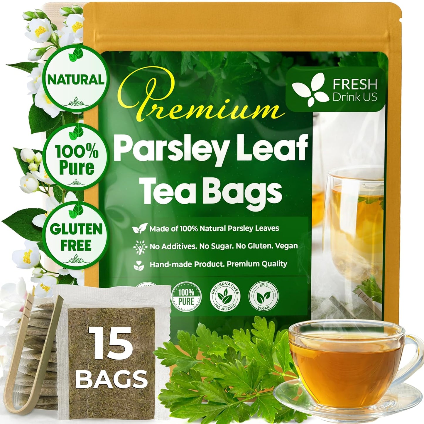 Premium Parsley Leaf Tea Bags - 100% Natural & Pure