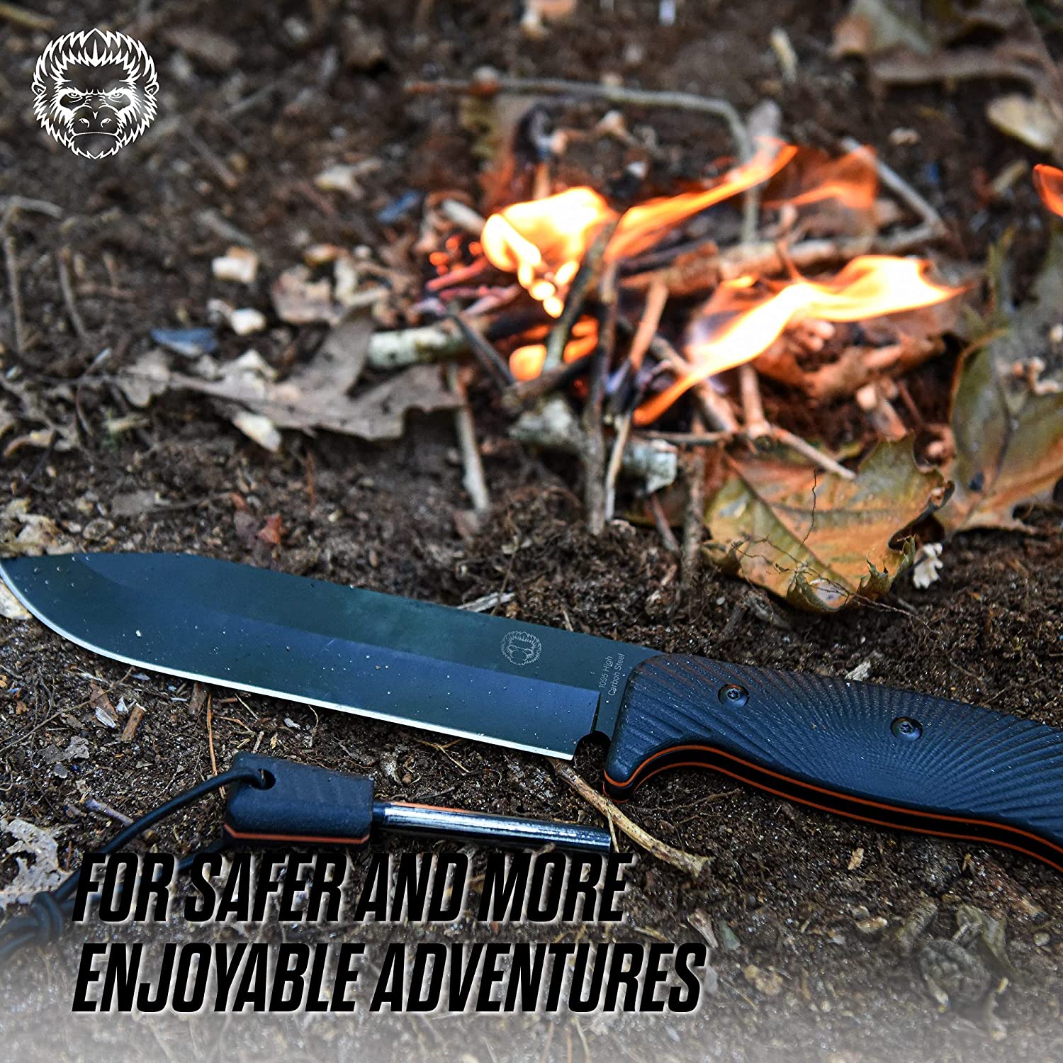 12.32" LAVALINE SURVIVAL KNIFE WITH FIXED 1095 HIGH CARBON STEEL BLADE - Korvel