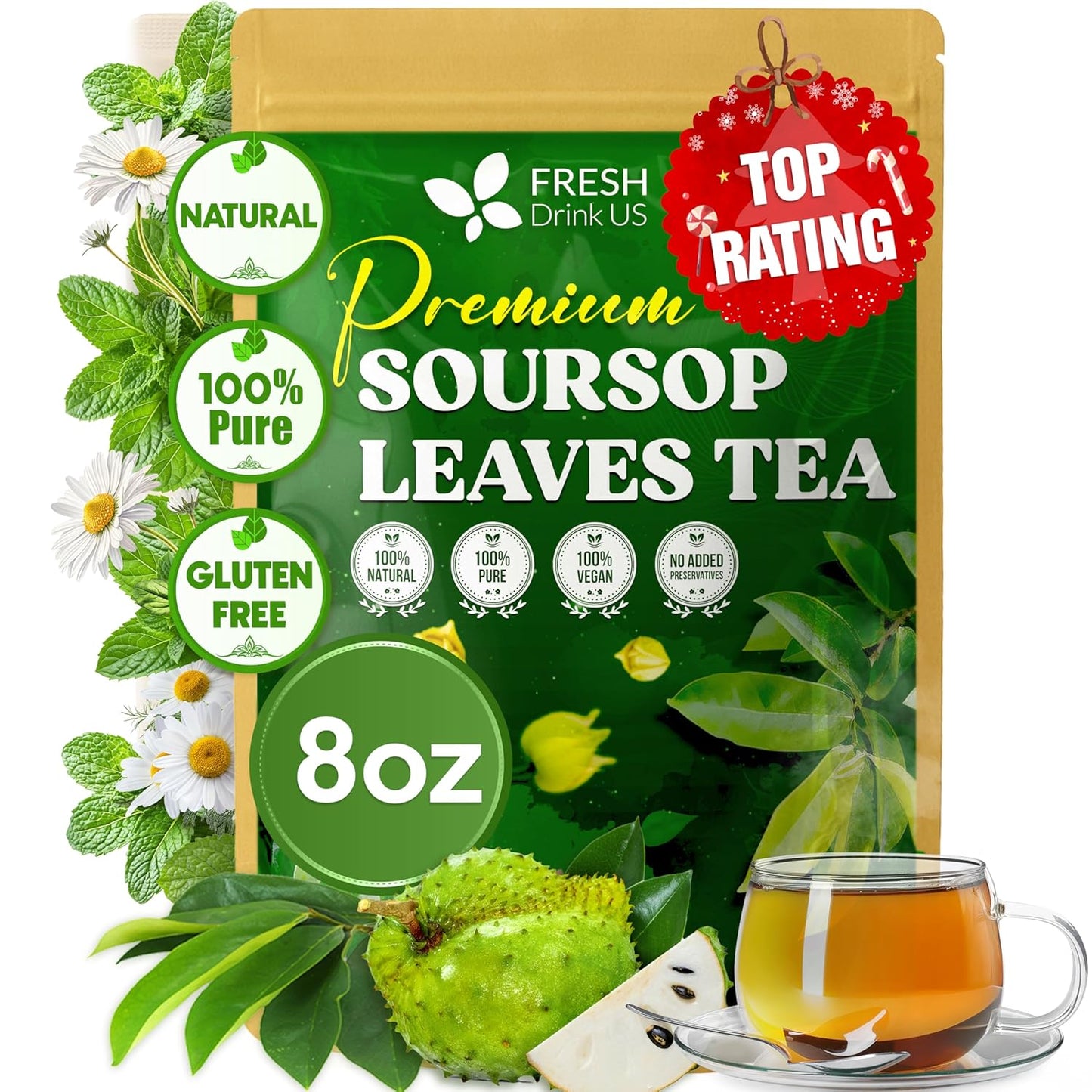 Premium Soursop Leaves Tea Bags - Natural Herbal Infusion