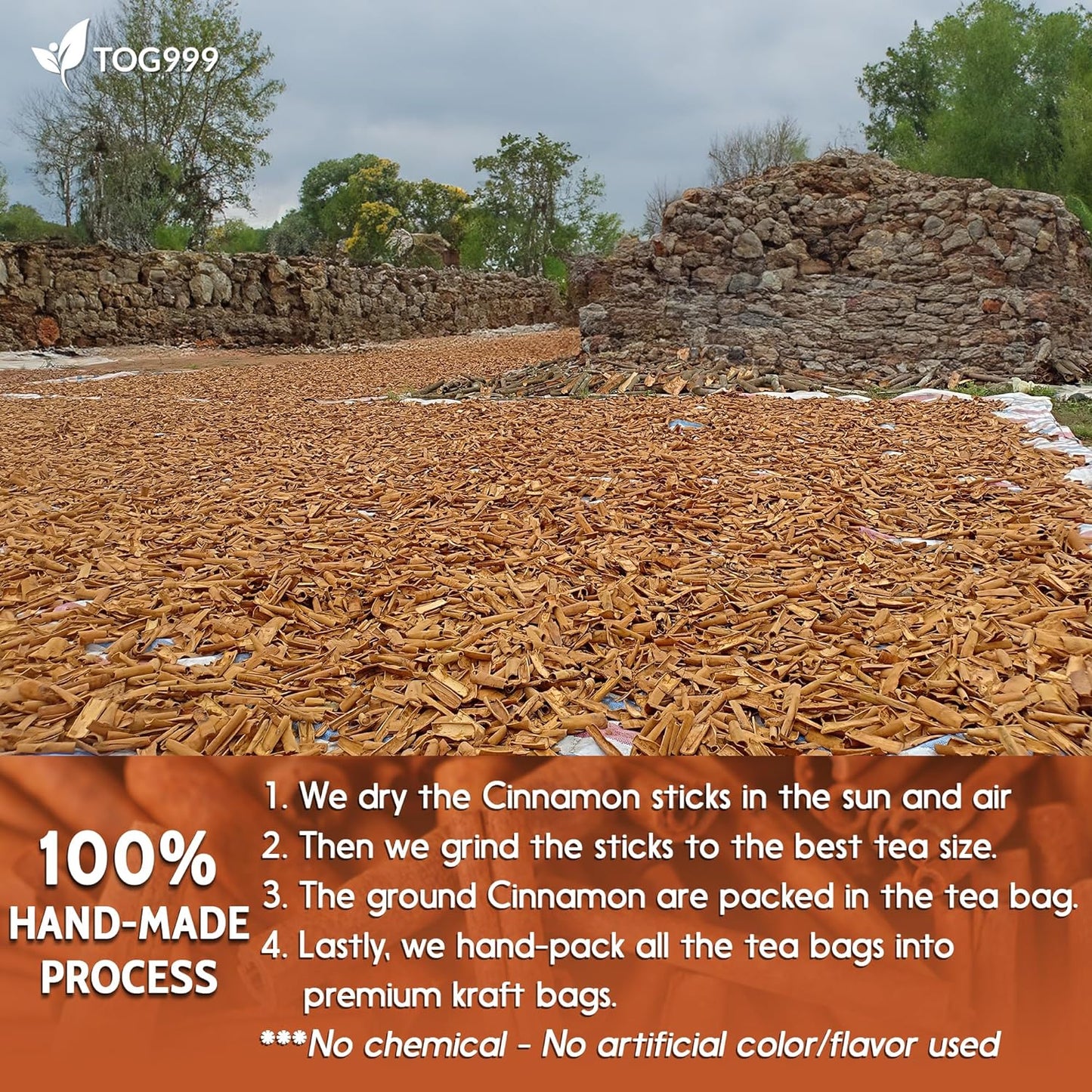 Pure Cinnamon Herbal Tea - 100% Natural & Caffeine-Free