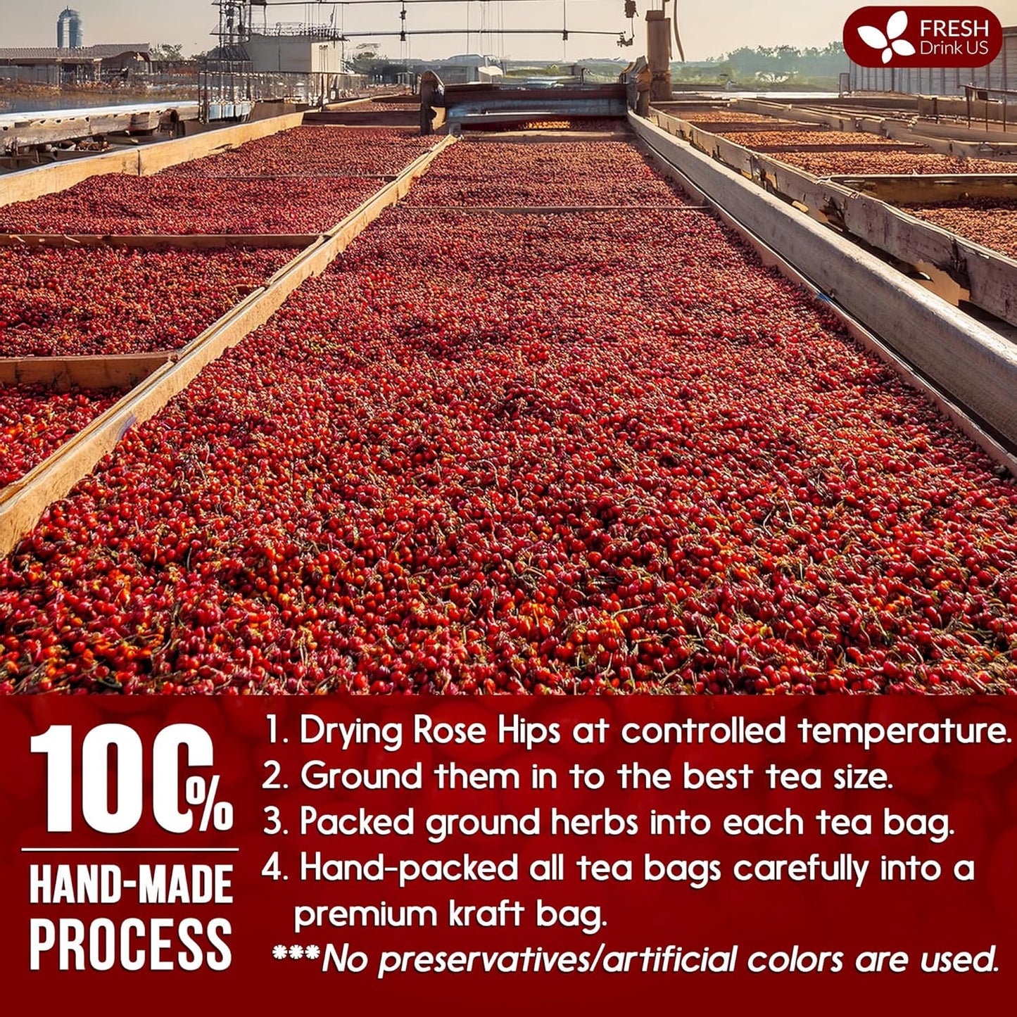 Premium Rosehip Tea Bags - 100% Natural & Pure