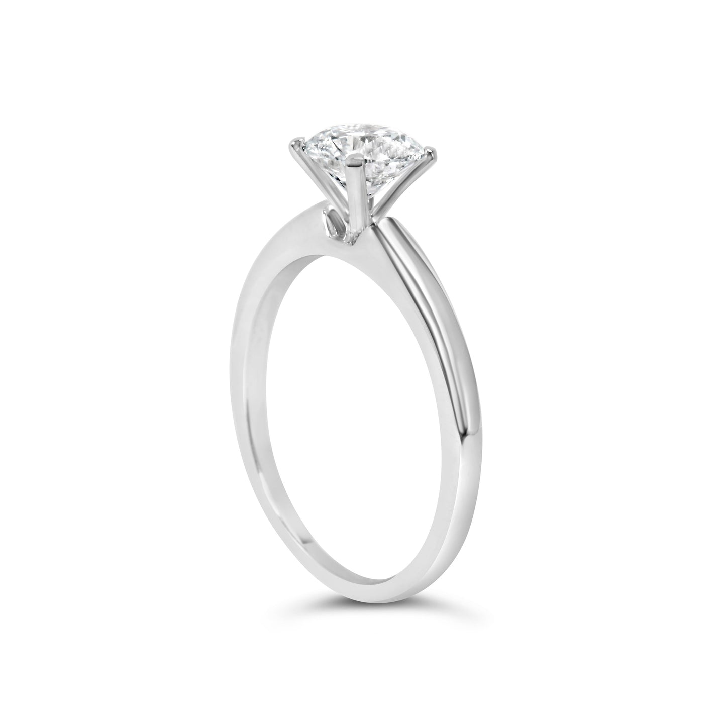 Bague de fiançailles solitaire en diamant cultivé en laboratoire en or blanc 14K - Taille 7