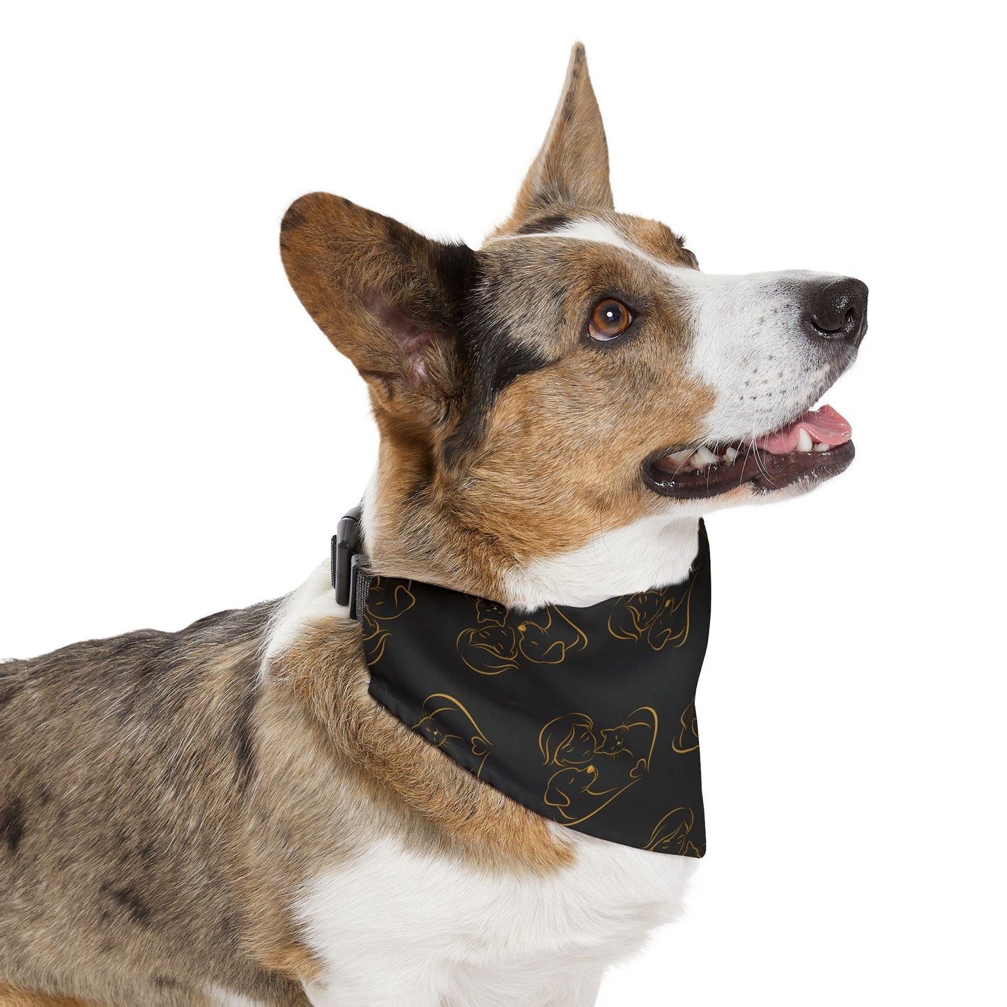 Love Line Art Dog Bandana – Elegant Pet Accessory