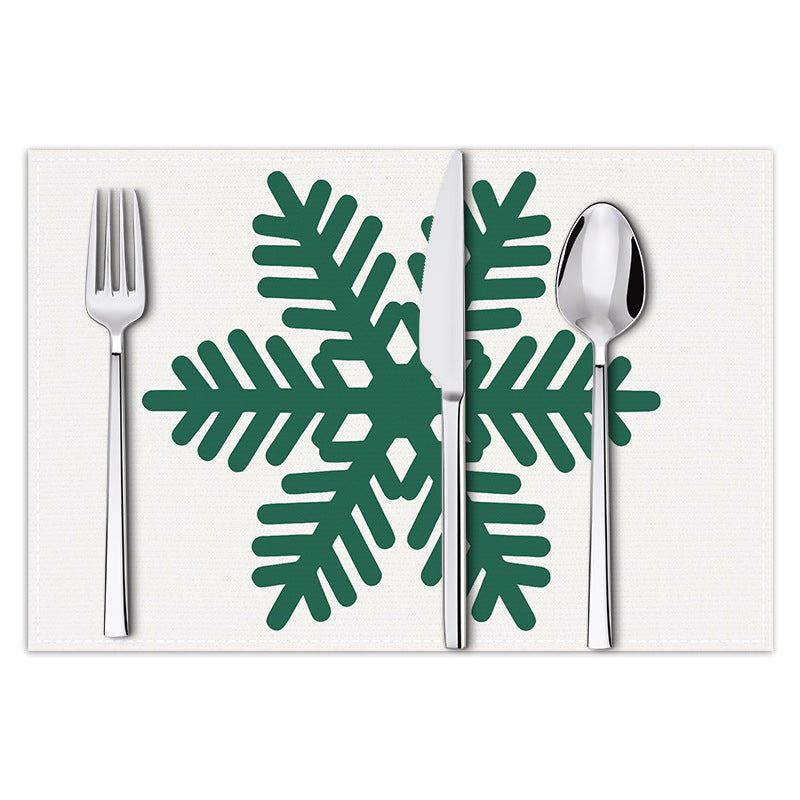 Christmas snowflake print placemat Christmas party decoration table mat living room dining table insulation mat - Korvel