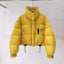 Veste courte matelassée épaulée à col montant de style coréen