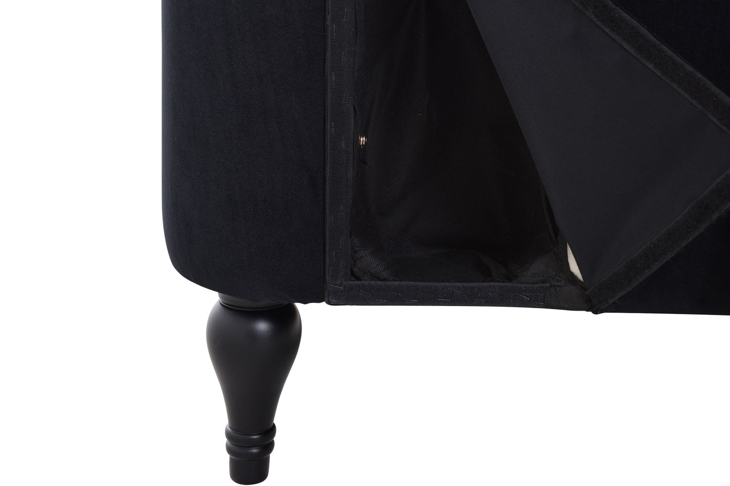 58-Inch Velvet Lounge Chair with Nailhead Trim