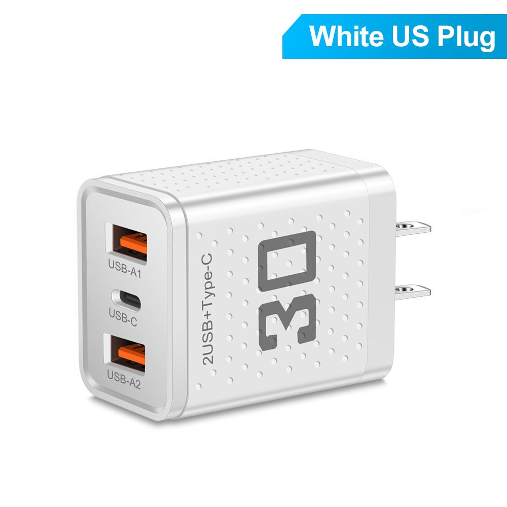 Mobile phone charger 2.4A PD+2 USB charging head Travel charging head - Korvel