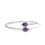 .925 Sterling Silver Amethyst & Diamond Accent Bangle Bracelet