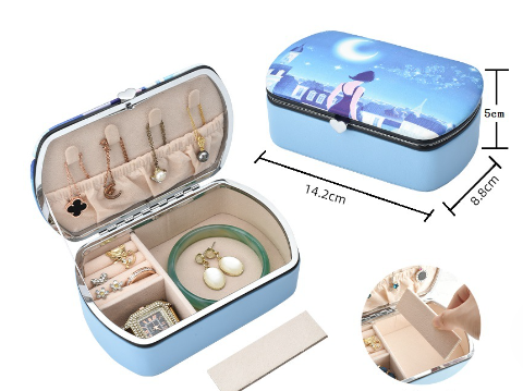 Simple Printed Home Desktop Jewelry Storage Box - Korvel