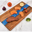 Acacia Wood Resin Splicing Large Charcuterie Board Epoxy Resin Ocean Wave Pattern Cutting Board for Kitchen - Korvel