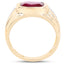 Anillo de Plata Esterlina con Rubí de 3.50 Quilates Baño de Oro Amarillo de 14K