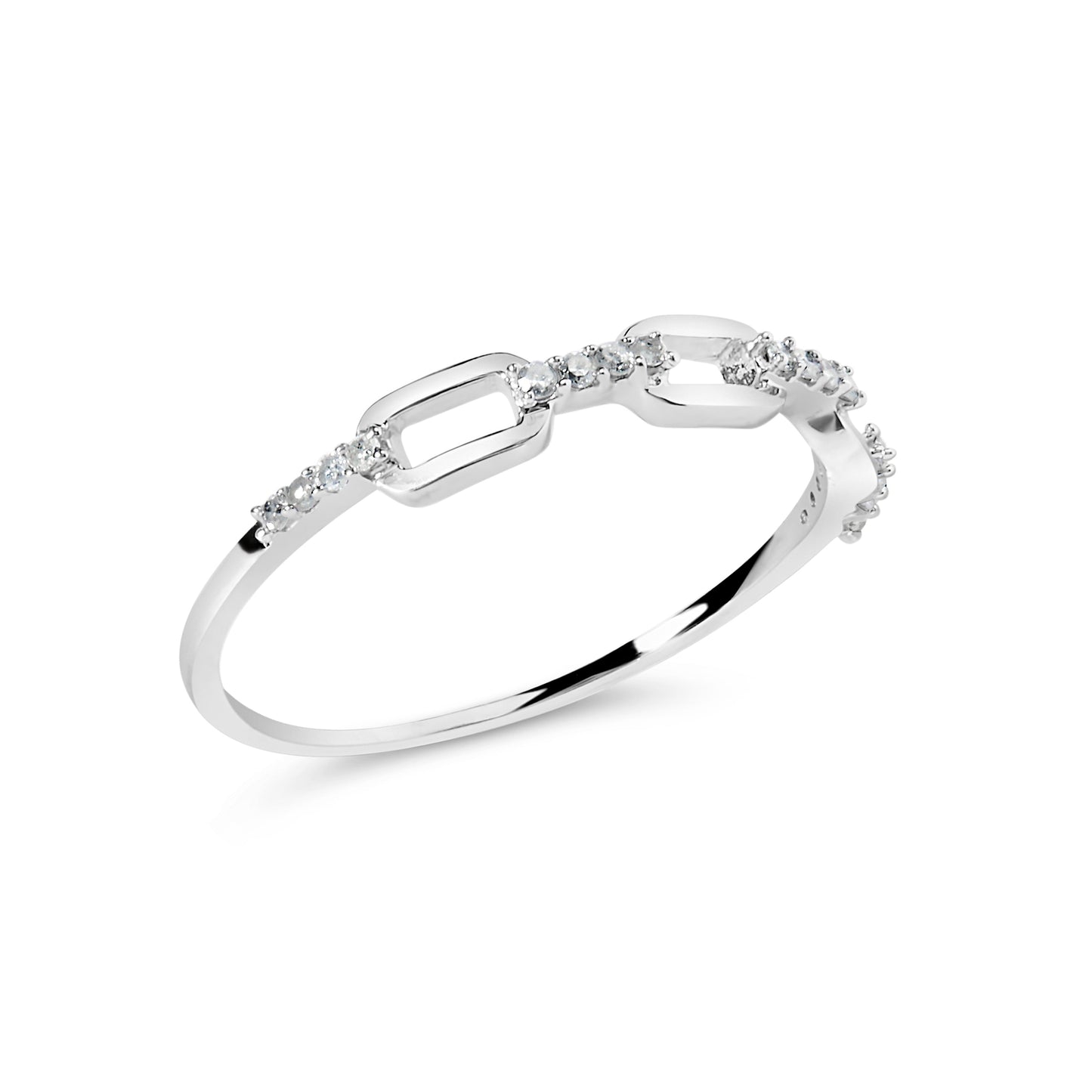 Bague en Argent Sterling .925 avec Accent de Diamant - Taille 6