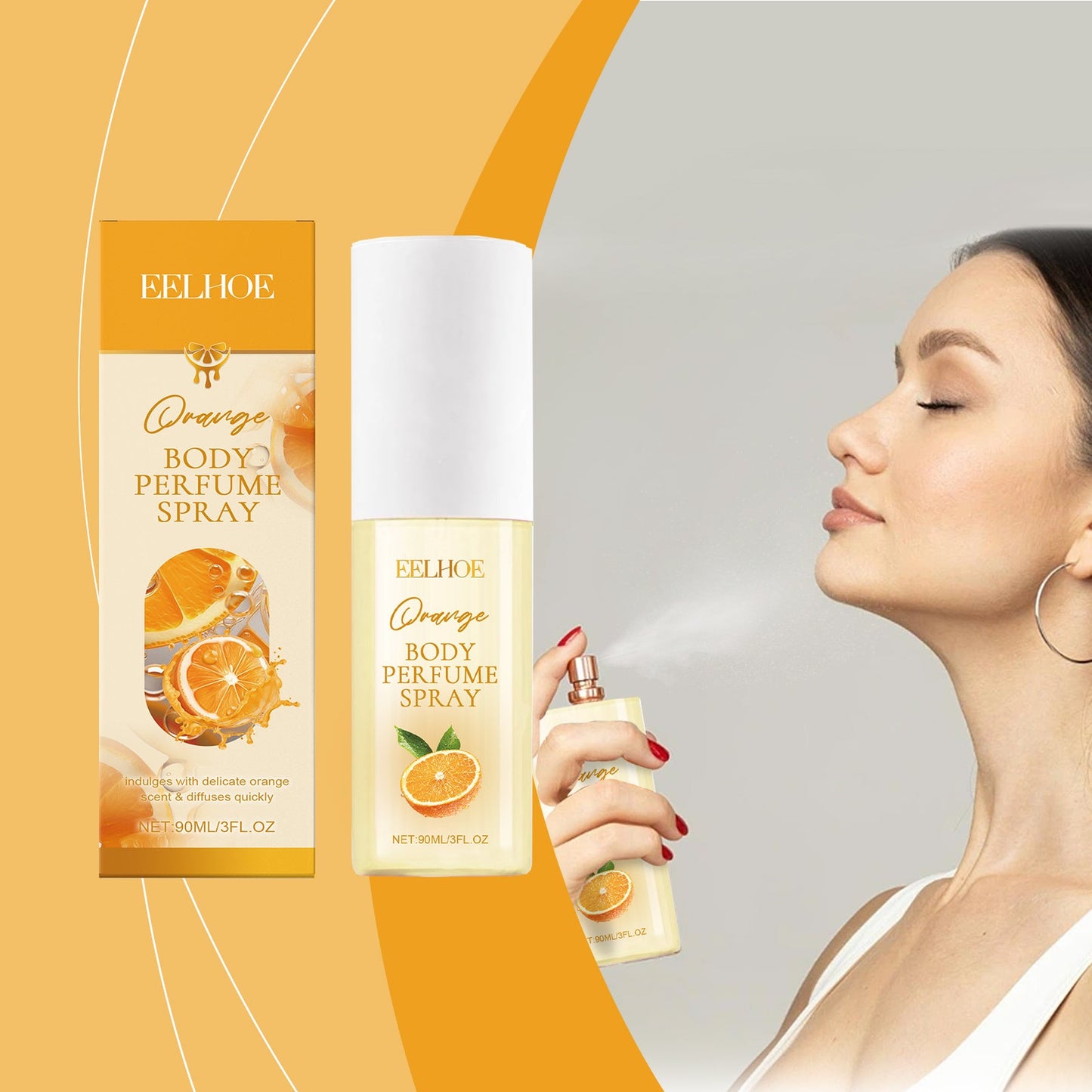 Orange Body Perfume Spray Light Fresh fragrance Keep fragrance portable fruit fragrance spray - Korvel