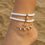 Holiday starfish soft ceramic ankle chain set, beach multi-layer alloy copper chain ankle ring - Korvel