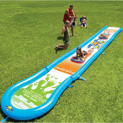WOW Sports Single Lane Backyard Lawn Slide with Pool