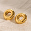 Stainless Steel Cutout Round Shape Earrings - Korvel