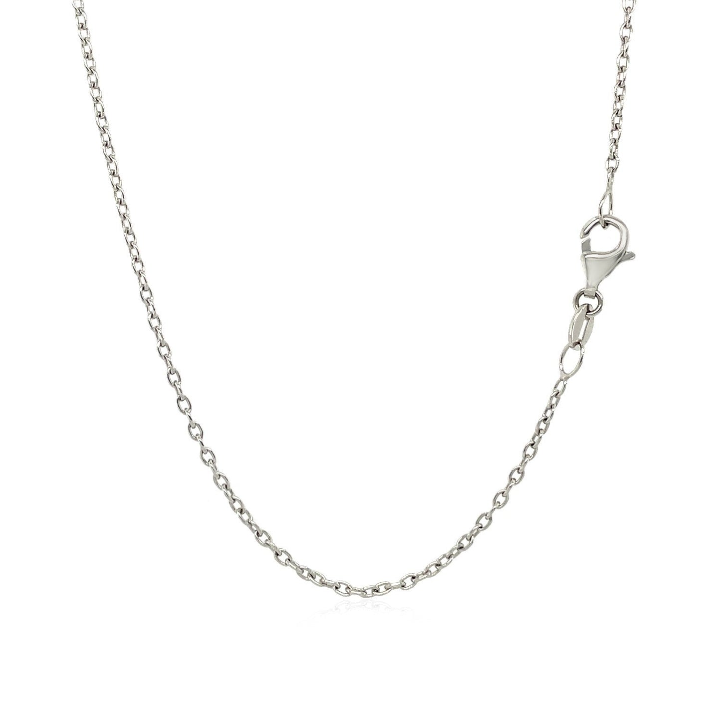 14k White Gold Round Cable Link Chain - 1.5mm