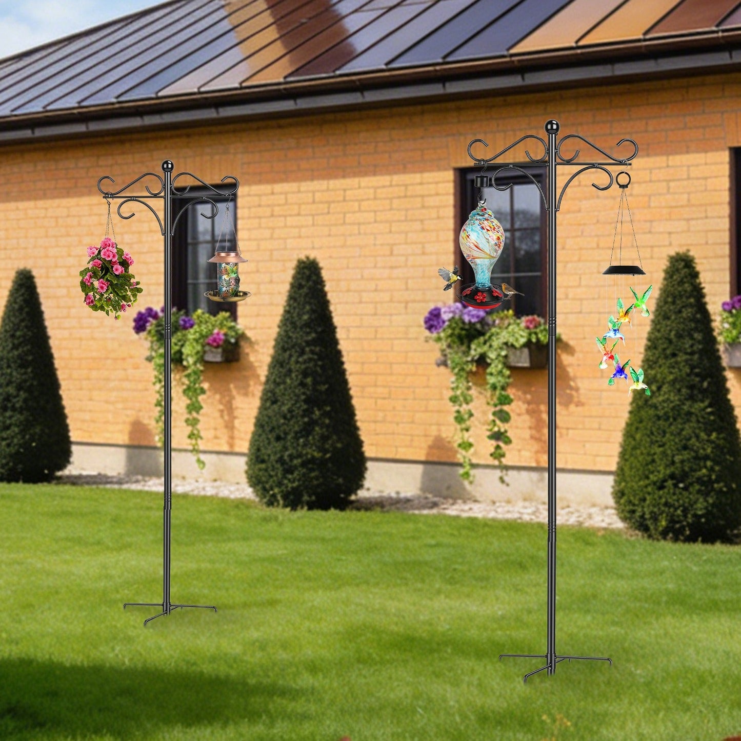 76in Heavy Duty Double Shepherds Hook - Premium Garden Feeder Pole