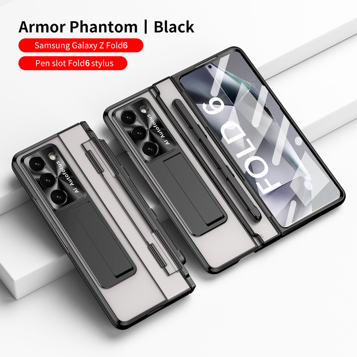 Samsung zfold 6 phone case FOLD5 flat hinge folding pen slot protective cover W23 electroplated lens film suitable - Korvel