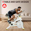 Vélo d'exercice intérieur premium avec coussin confortable - Jaune et blanc