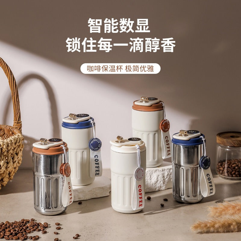 New coffee cup 316 stainless steel thermos cup high value men and women double layer water cup portable accompanying cup - Korvel