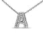 10K White Gold Diamond Accent 'A' Initial Bubble Pendant Necklace