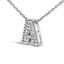 10K White Gold Diamond Accent 'A' Initial Bubble Pendant Necklace