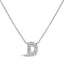 10K White Gold Diamond Accent 'A' Initial Bubble Pendant Necklace