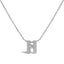 10K White Gold Diamond Accent 'A' Initial Bubble Pendant Necklace