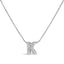 10K White Gold Diamond Accent 'A' Initial Bubble Pendant Necklace