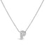 10K White Gold Diamond Accent 'A' Initial Bubble Pendant Necklace