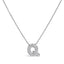 10K White Gold Diamond Accent 'A' Initial Bubble Pendant Necklace