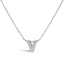 10K White Gold Diamond Accent 'A' Initial Bubble Pendant Necklace