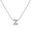 10K White Gold Diamond Accent 'A' Initial Bubble Pendant Necklace