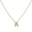 10K White Gold Diamond Accent 'A' Initial Bubble Pendant Necklace