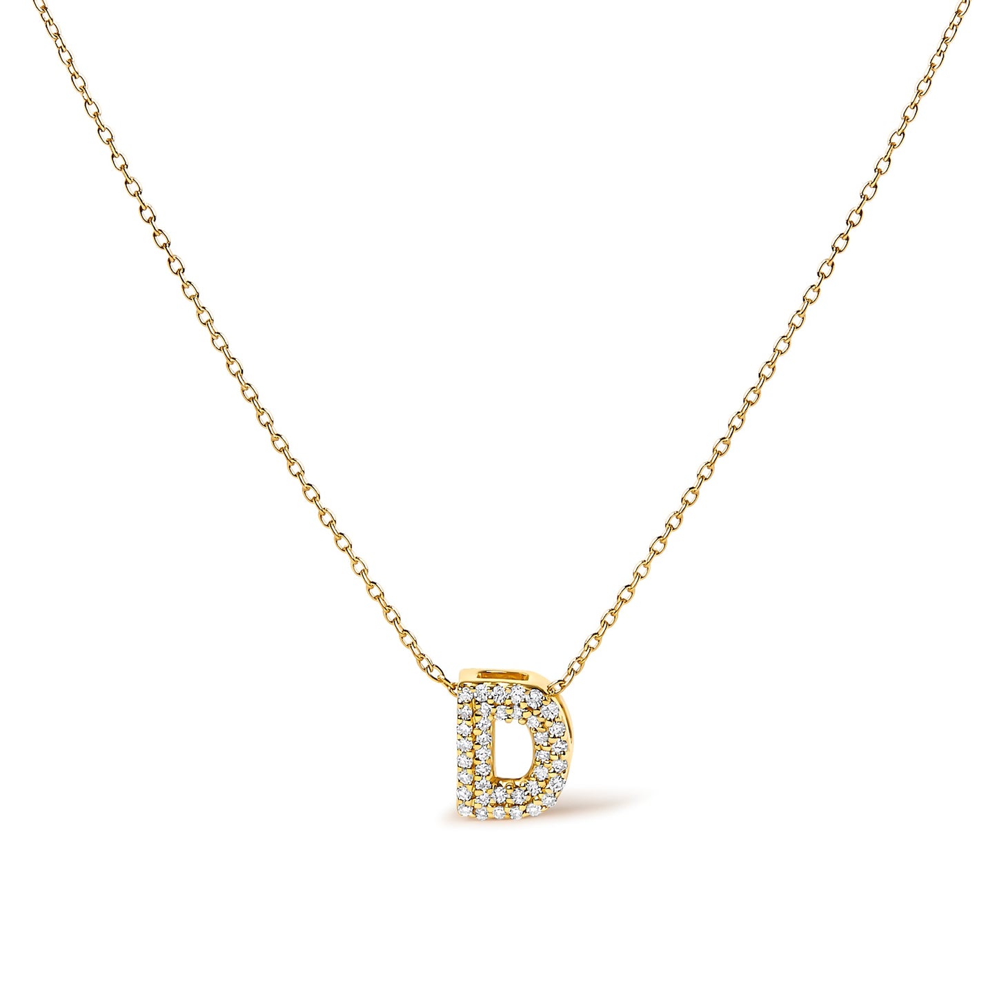 10K White Gold Diamond Accent 'A' Initial Bubble Pendant Necklace