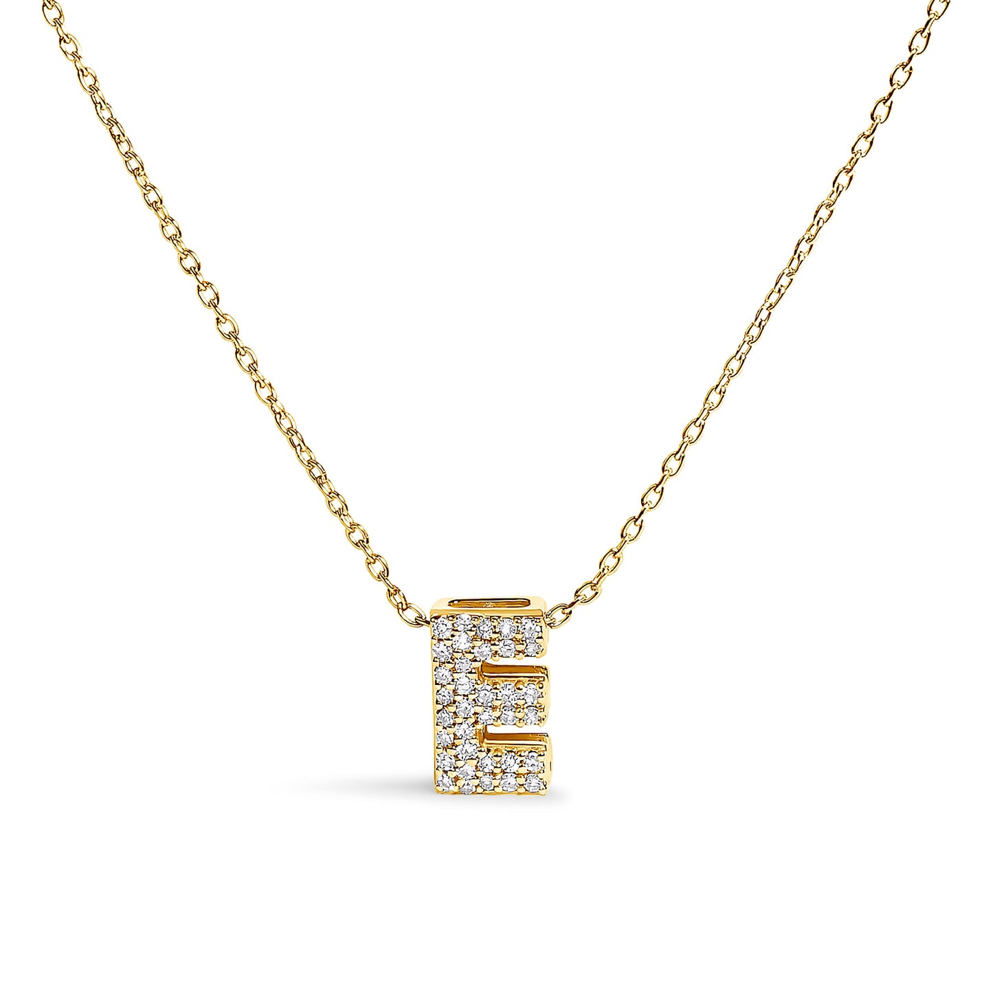 10K White Gold Diamond Accent 'A' Initial Bubble Pendant Necklace