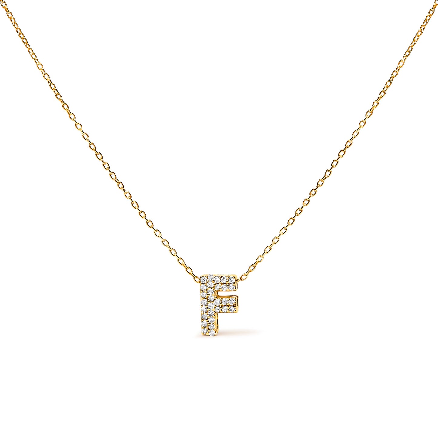 10K White Gold Diamond Accent 'A' Initial Bubble Pendant Necklace
