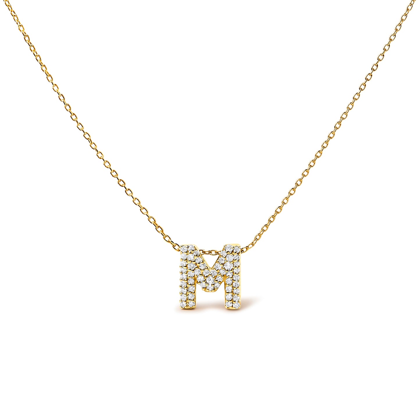 10K White Gold Diamond Accent 'A' Initial Bubble Pendant Necklace