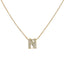 10K White Gold Diamond Accent 'A' Initial Bubble Pendant Necklace