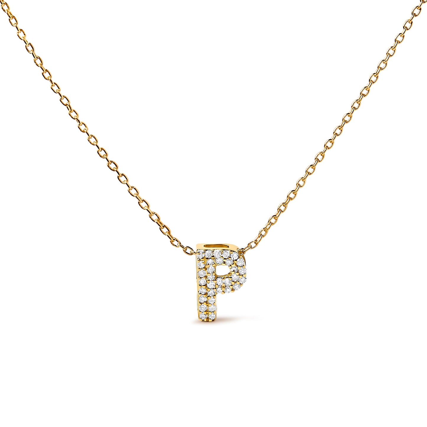 10K White Gold Diamond Accent 'A' Initial Bubble Pendant Necklace