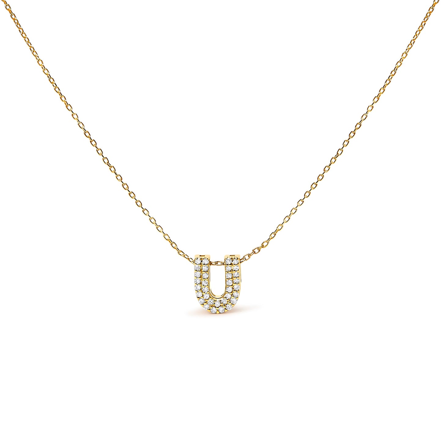 10K White Gold Diamond Accent 'A' Initial Bubble Pendant Necklace