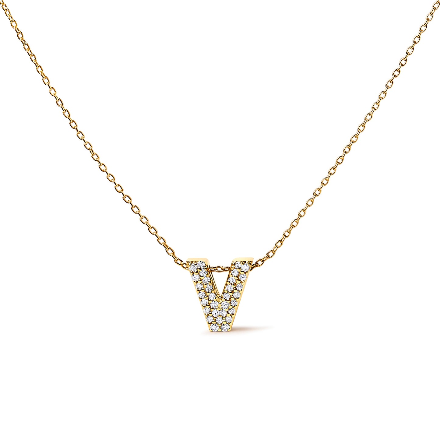 10K White Gold Diamond Accent 'A' Initial Bubble Pendant Necklace
