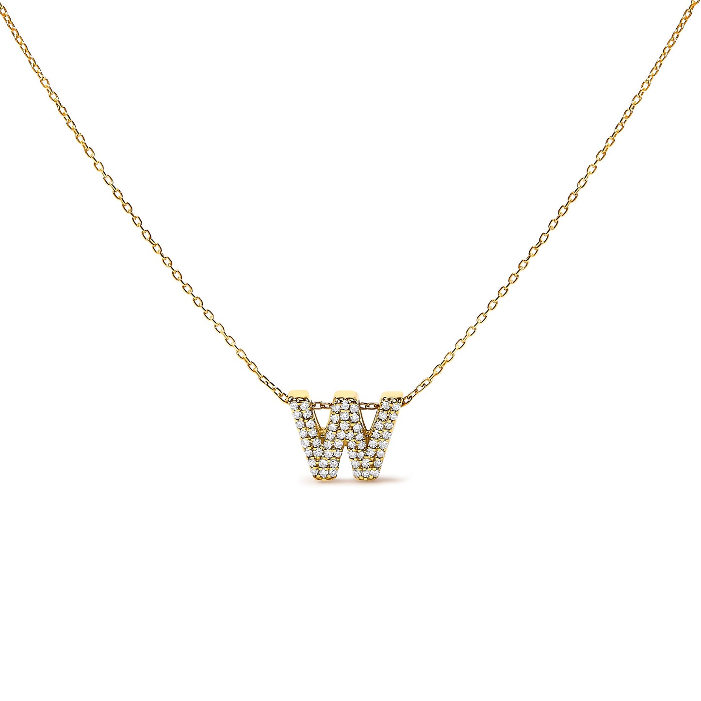 10K White Gold Diamond Accent 'A' Initial Bubble Pendant Necklace
