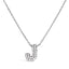 10K White Gold Diamond Accent 'A' Initial Bubble Pendant Necklace