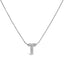 10K White Gold Diamond Accent 'A' Initial Bubble Pendant Necklace