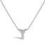 10K White Gold Diamond Accent 'A' Initial Bubble Pendant Necklace
