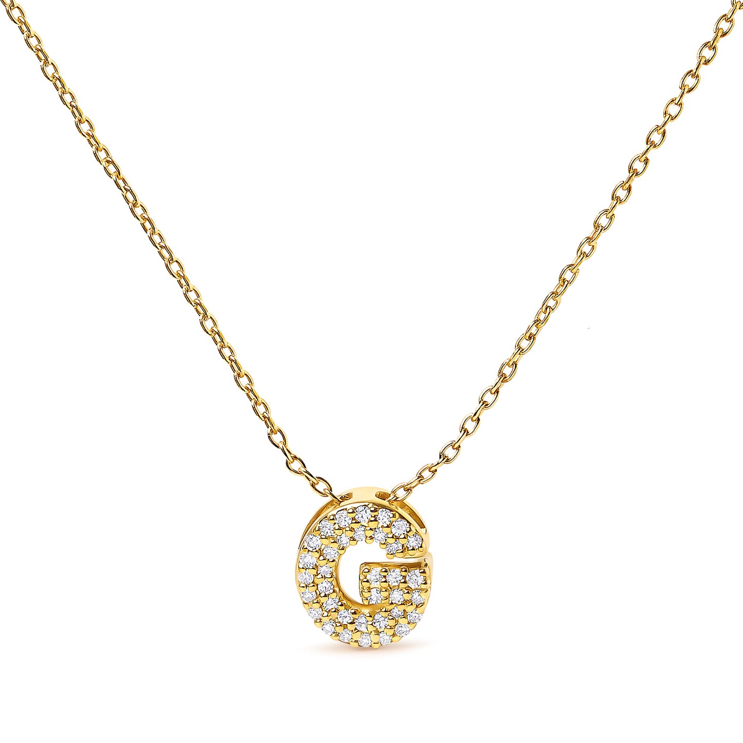 10K White Gold Diamond Accent 'A' Initial Bubble Pendant Necklace