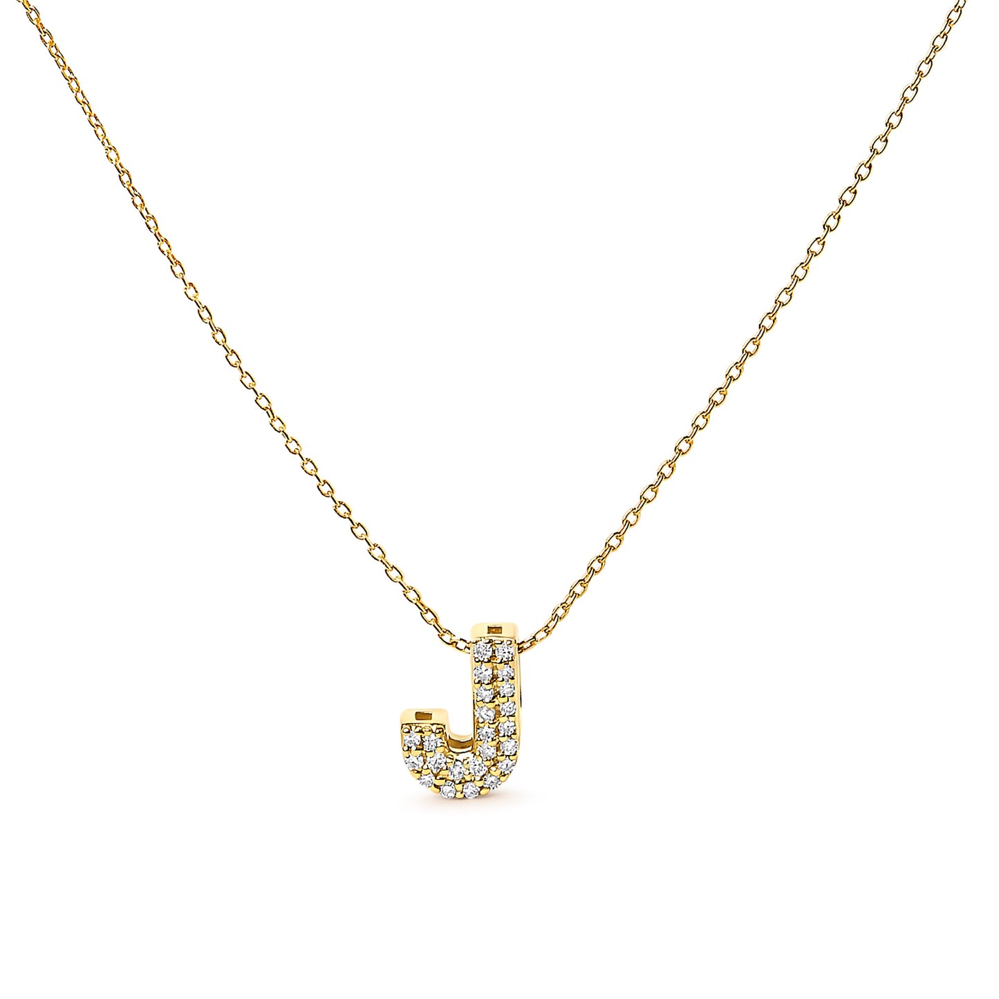 10K White Gold Diamond Accent 'A' Initial Bubble Pendant Necklace